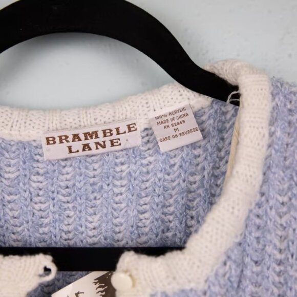 Bramble Lane blue button up knit cardigan-M - Picture 3 of 4